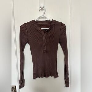 BROWN AERIE Y2K LONGSLEEVE
